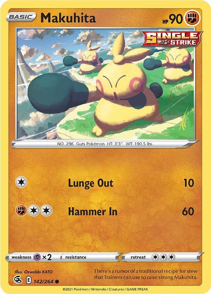 Makuhita 142/264 Reverse Holofoil — Fusion Strike Pokémon card