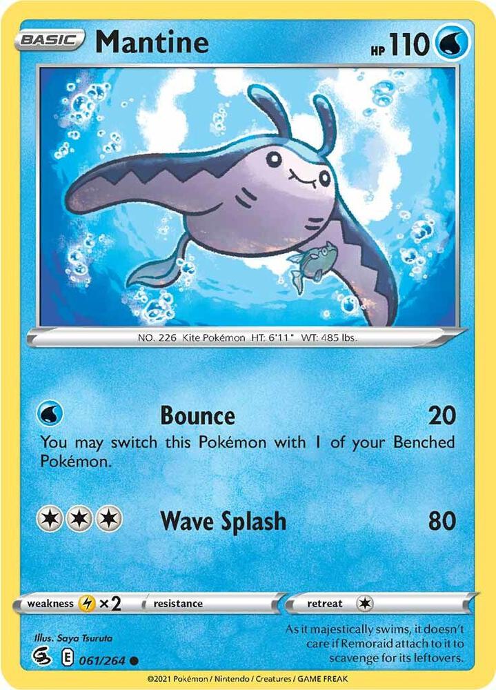Mantine 061/264 Reverse Holofoil — Fusion Strike Pokémon card