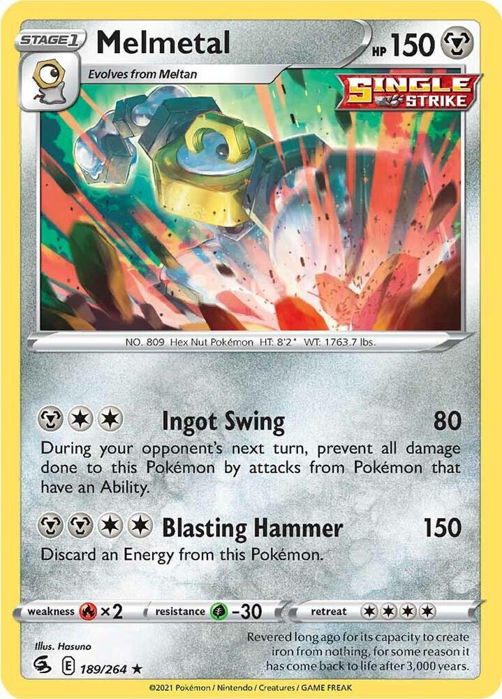 Melmetal 189/264 Reverse Holofoil — Fusion Strike Pokémon card
