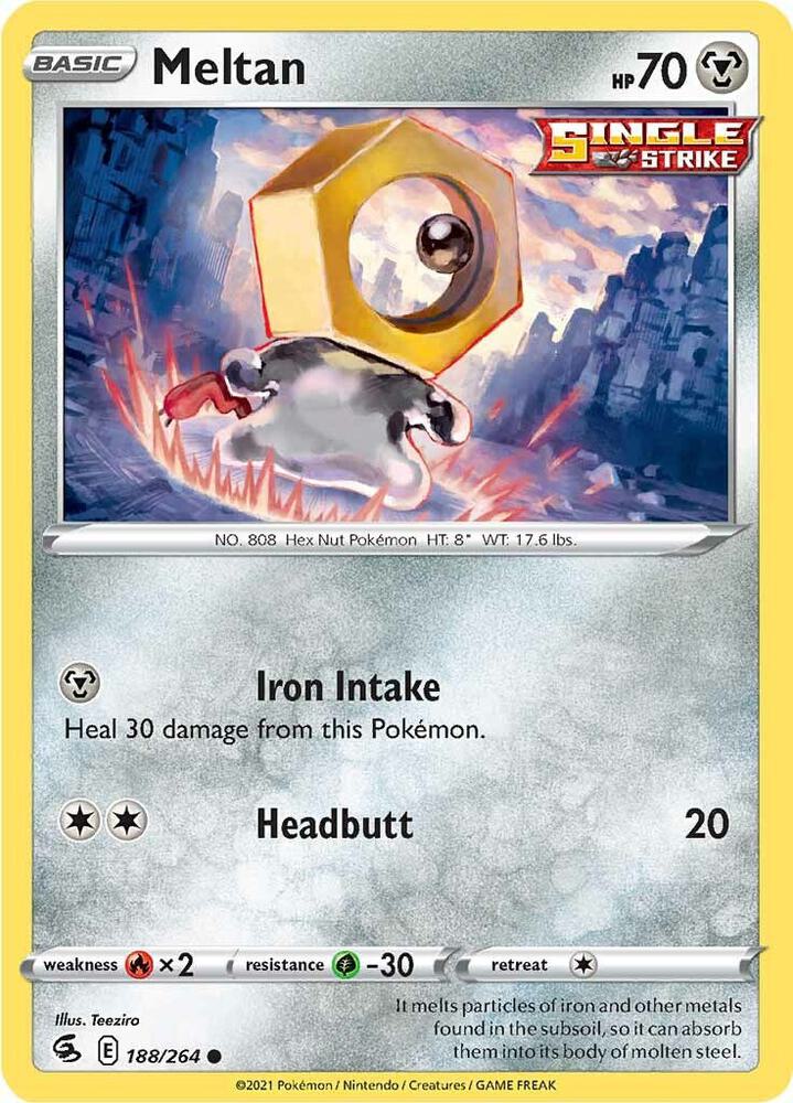 Meltan 188/264 Reverse Holofoil — Fusion Strike Pokémon card