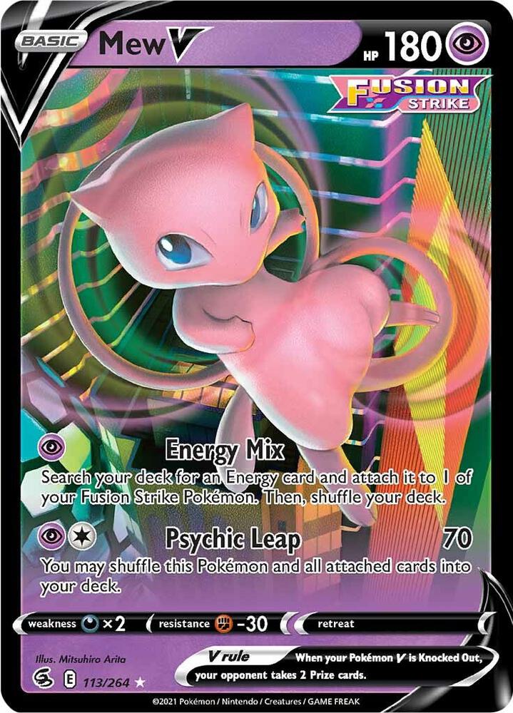 Mew V 113/264 Holofoil — Fusion Strike Pokémon card