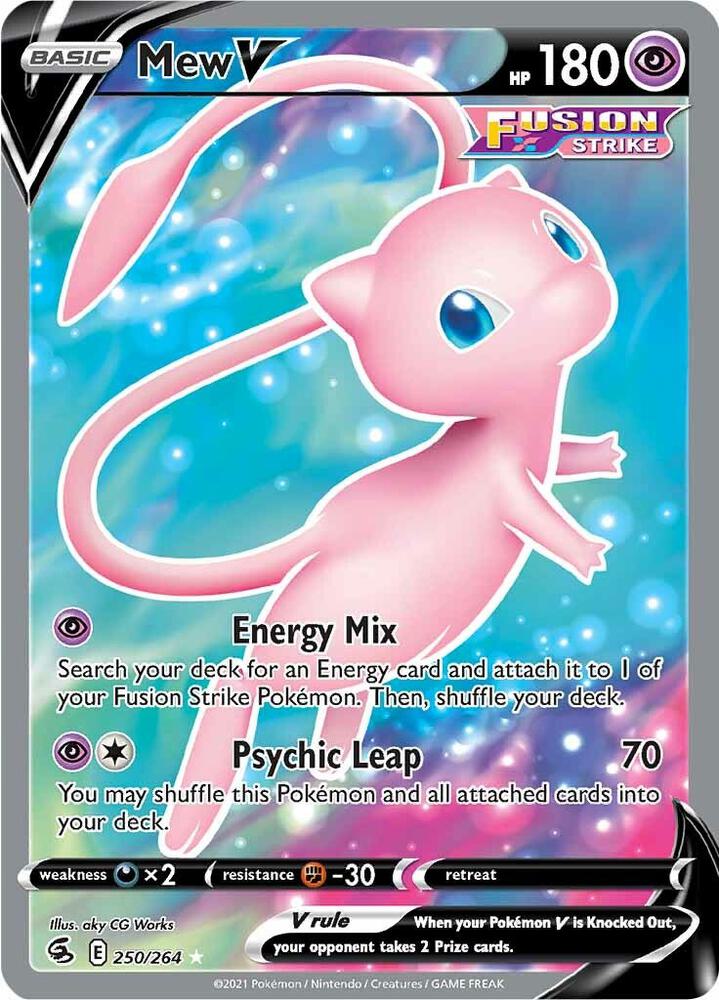 Mew V 250/264 Holofoil — Fusion Strike Pokémon card