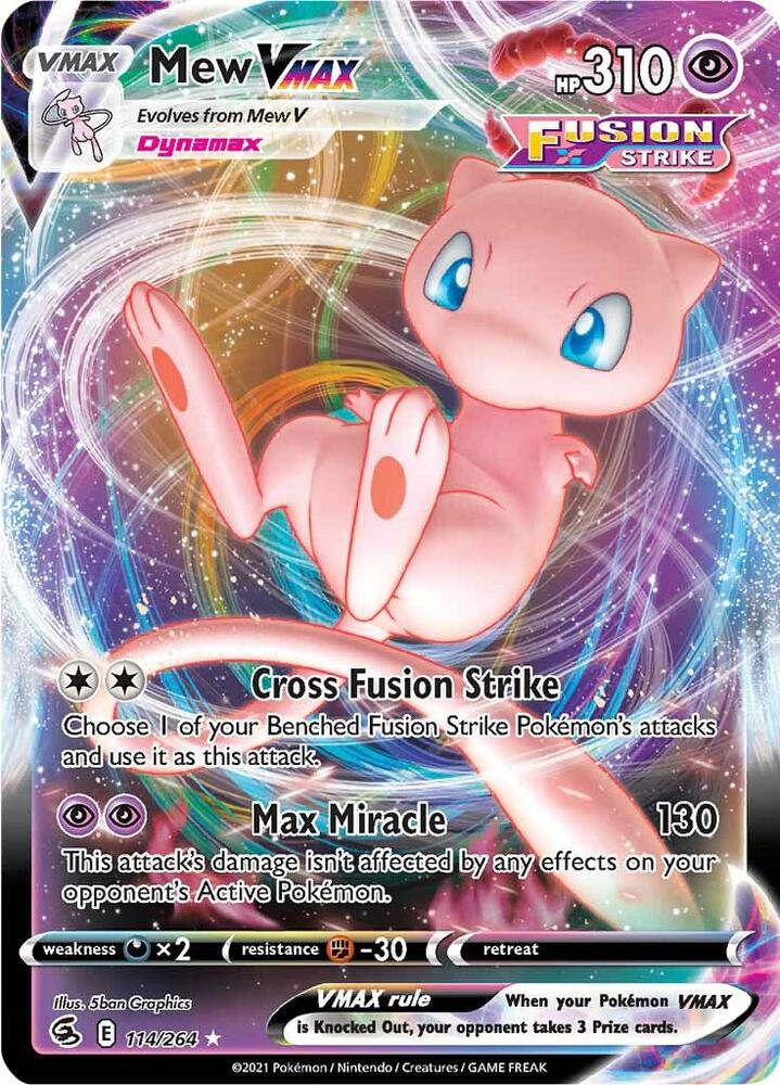 Mew VMAX 114/264 Holofoil — Fusion Strike Pokémon card