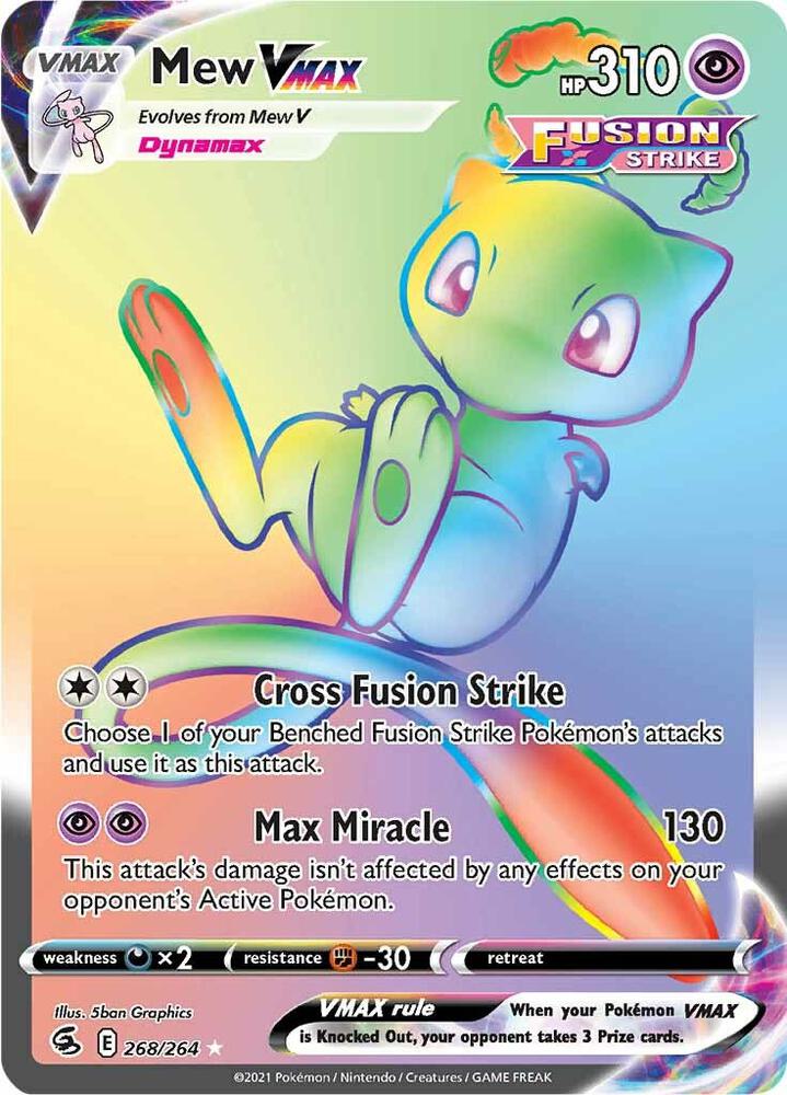 Mew VMAX 268/264 Holofoil — Fusion Strike Pokémon card