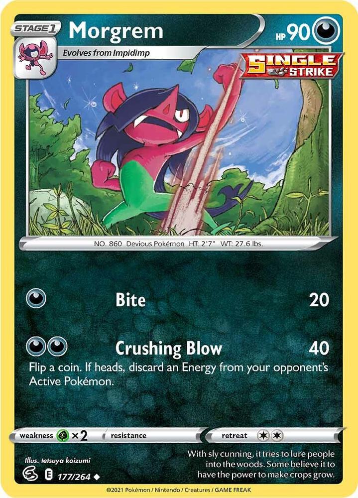 Morgrem 177/264 Reverse Holofoil — Fusion Strike Pokémon card
