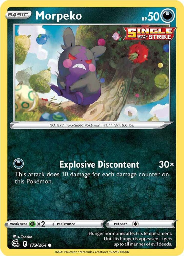 Morpeko 179/264 Reverse Holofoil — Fusion Strike Pokémon card