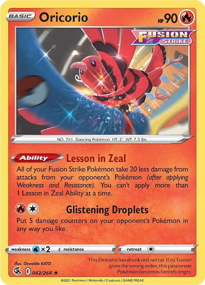Oricorio 042/264 — Fusion Strike Pokémon card
