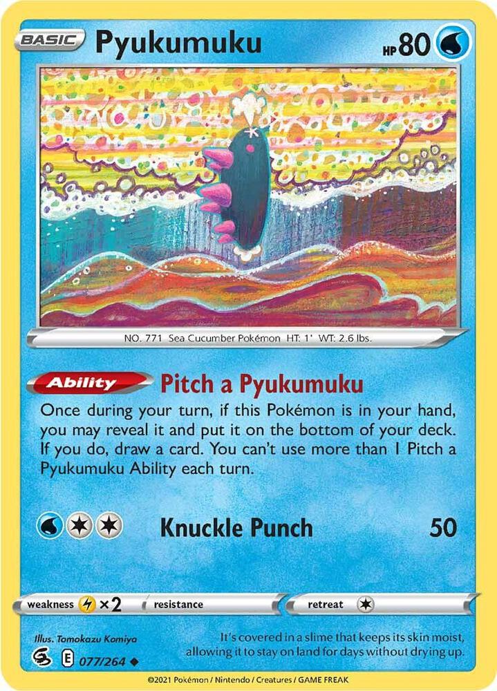 Pyukumuku 077/264 Reverse Holofoil — Fusion Strike Pokémon card