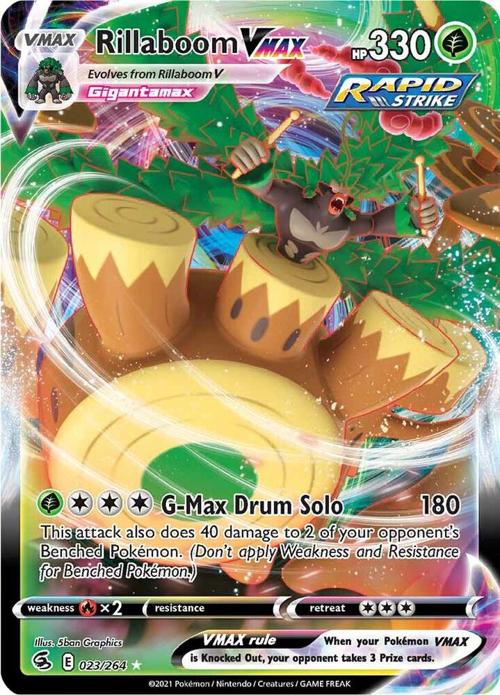 Rillaboom VMAX 023/264 Holofoil — Fusion Strike Pokémon card