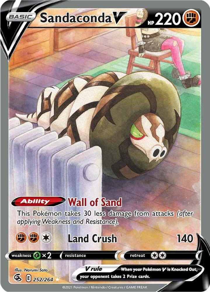 Sandaconda V 252/264 Holofoil — Fusion Strike Pokémon card