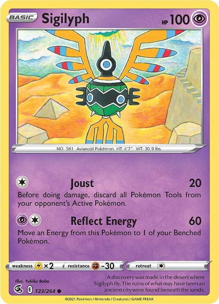 Pokemon - Fusion Strike - Sigilyph - 123/264 - Reverse Holofoil