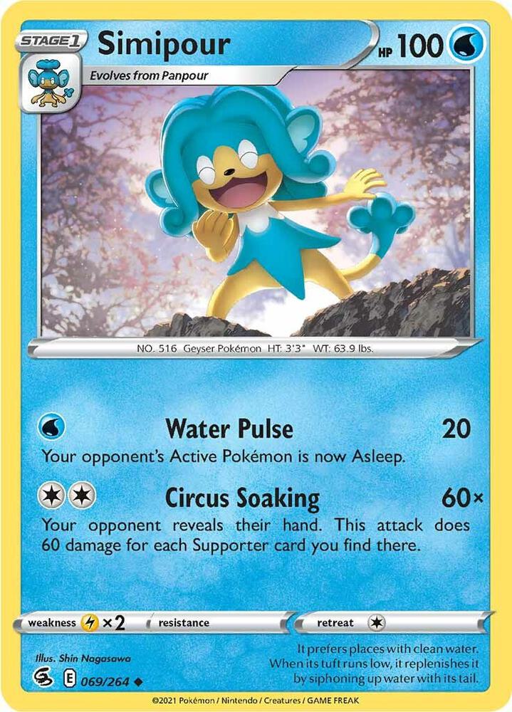Simipour 069/264 Reverse Holofoil — Fusion Strike Pokémon card