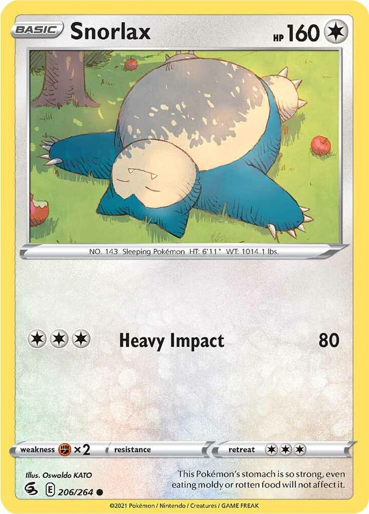 Snorlax 206/264 — Fusion Strike Pokémon card