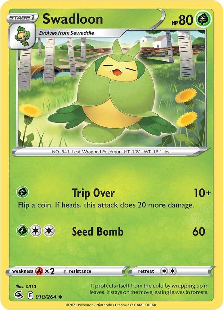 Swadloon 010/264 Reverse Holofoil — Fusion Strike Pokémon card