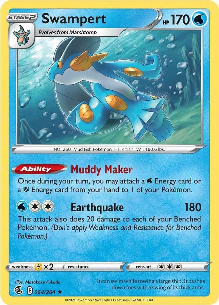Swampert 064/264 Holofoil — Fusion Strike Pokémon card