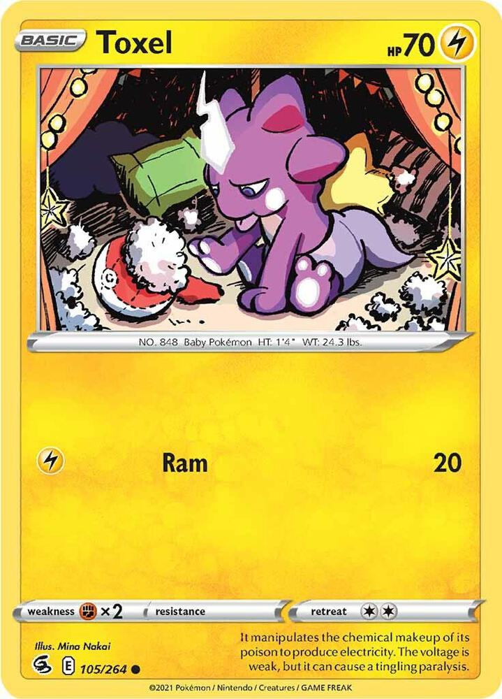 Toxel 105/264 Reverse Holofoil — Fusion Strike Pokémon card
