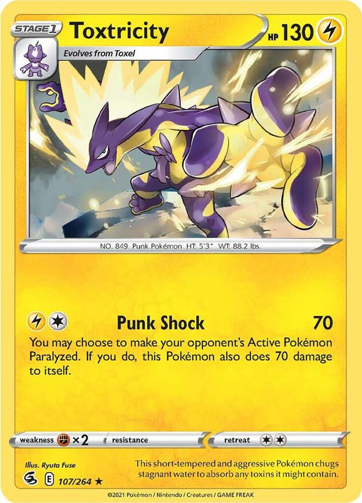 Toxtricity 107/264 Reverse Holofoil — Fusion Strike Pokémon card