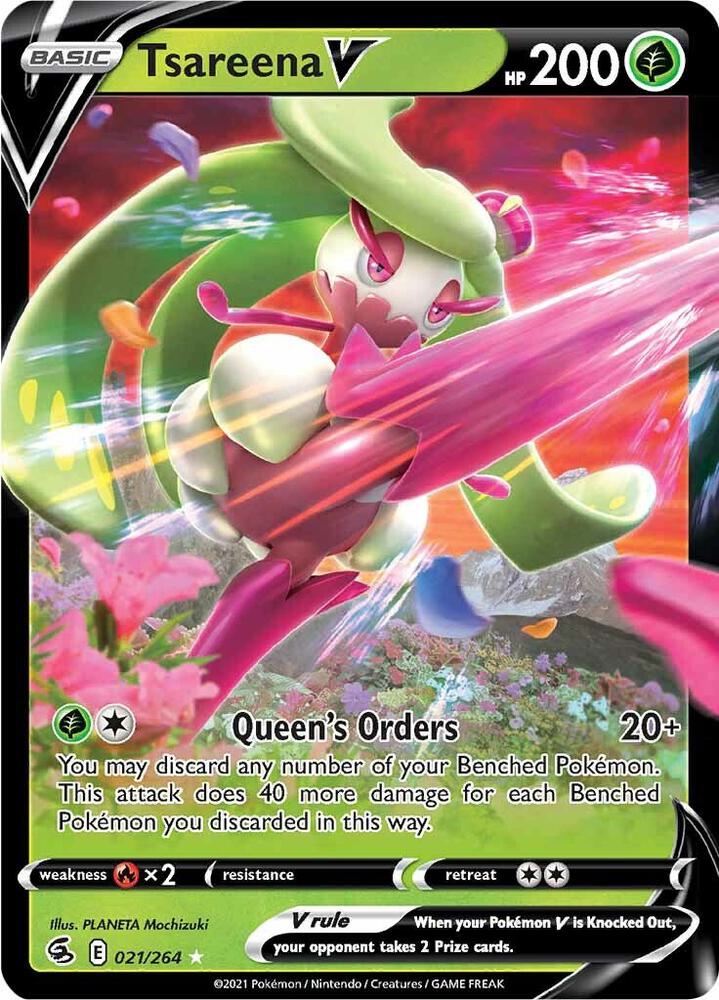 Tsareena V 021/264 Holofoil — Fusion Strike Pokémon card
