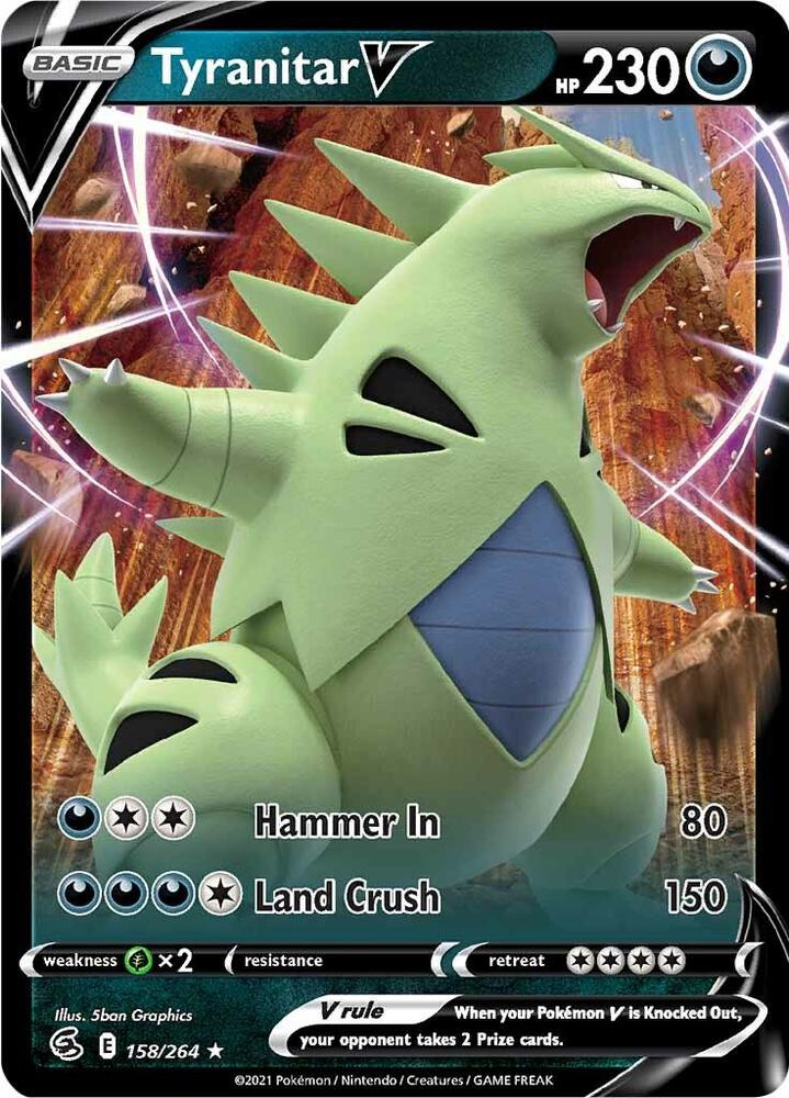 Tyranitar V 158/264 Holofoil — Fusion Strike Pokémon card