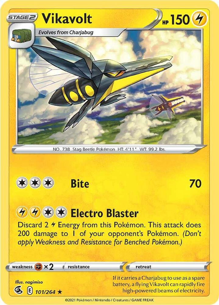 Vikavolt 101/264 — Fusion Strike Pokémon card