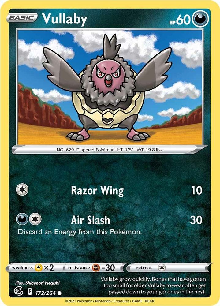 Vullaby 172/264 Reverse Holofoil — Fusion Strike Pokémon card