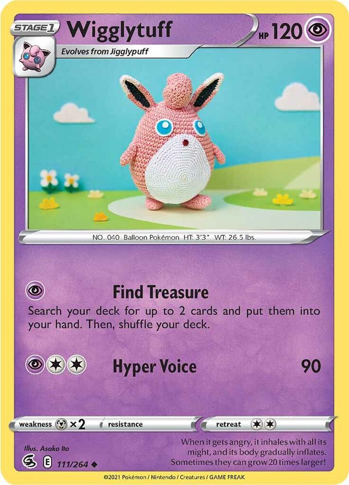 Wigglytuff 111/264 Reverse Holofoil — Fusion Strike Pokémon card