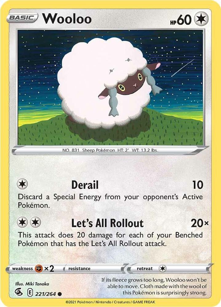 Wooloo 221/264 — Fusion Strike Pokémon card
