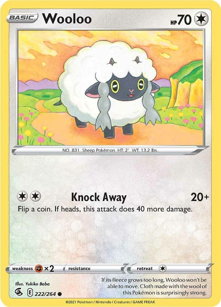 Wooloo 222/264 — Fusion Strike Pokémon card