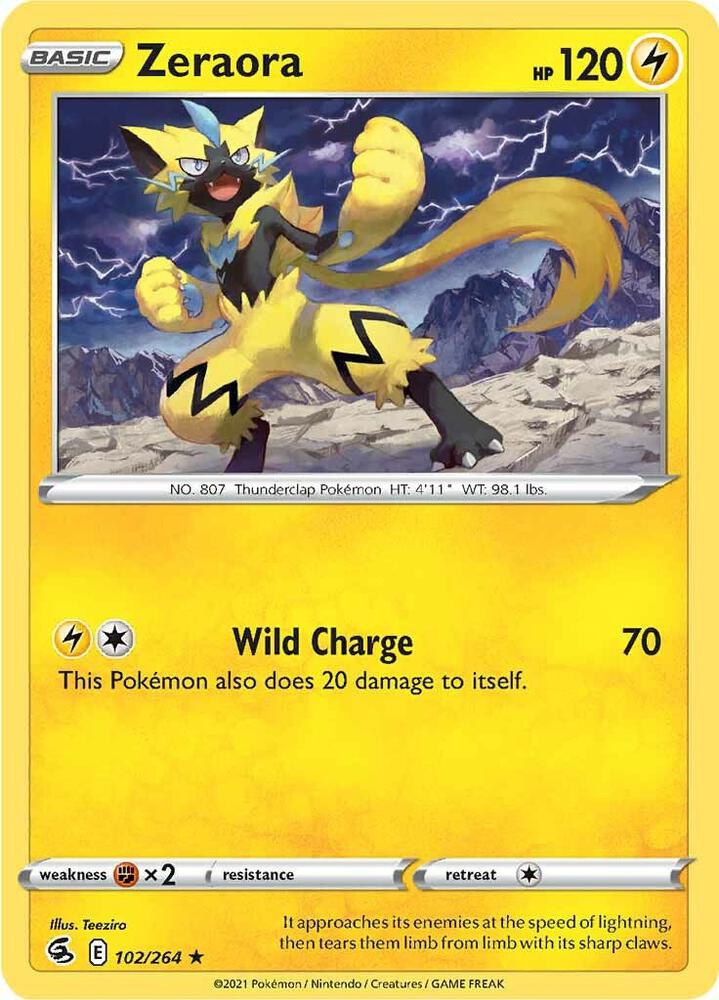 Zeraora 102/264 — Fusion Strike Pokémon card