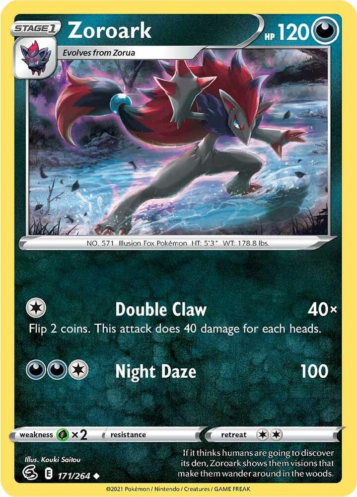 Zoroark 171/264 Reverse Holofoil — Fusion Strike Pokémon card