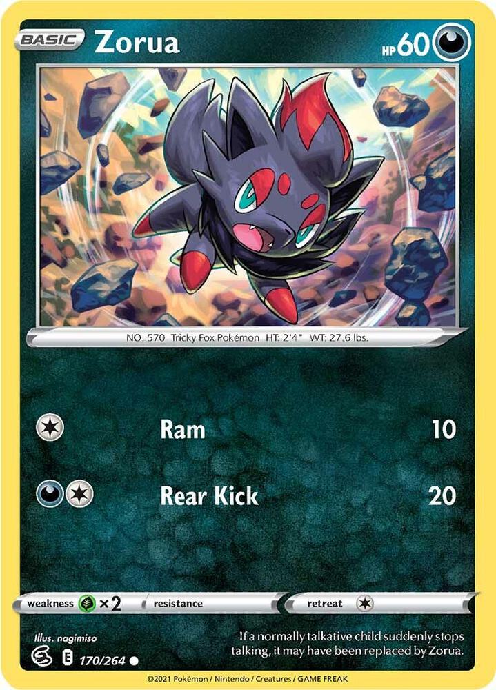 Zorua 170/264 Reverse Holofoil — Fusion Strike Pokémon card