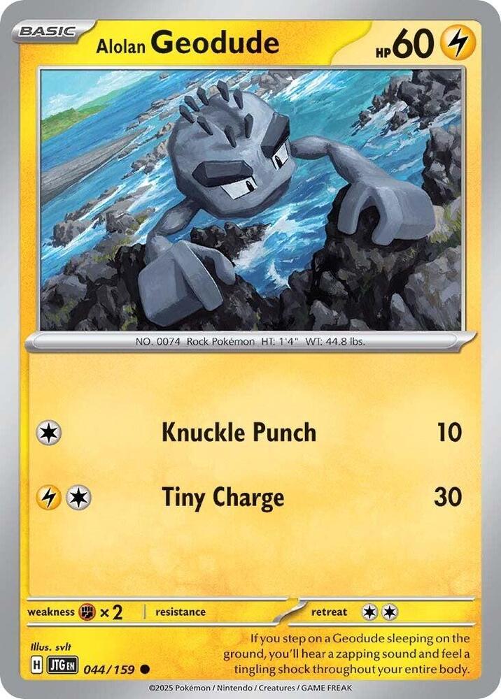 Alolan Geodude 044/159 Reverse Holofoil — Journey Together Pokémon card