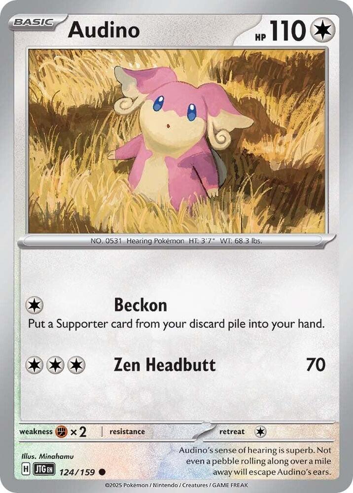Audino 124/159 Reverse Holofoil — Journey Together Pokémon card