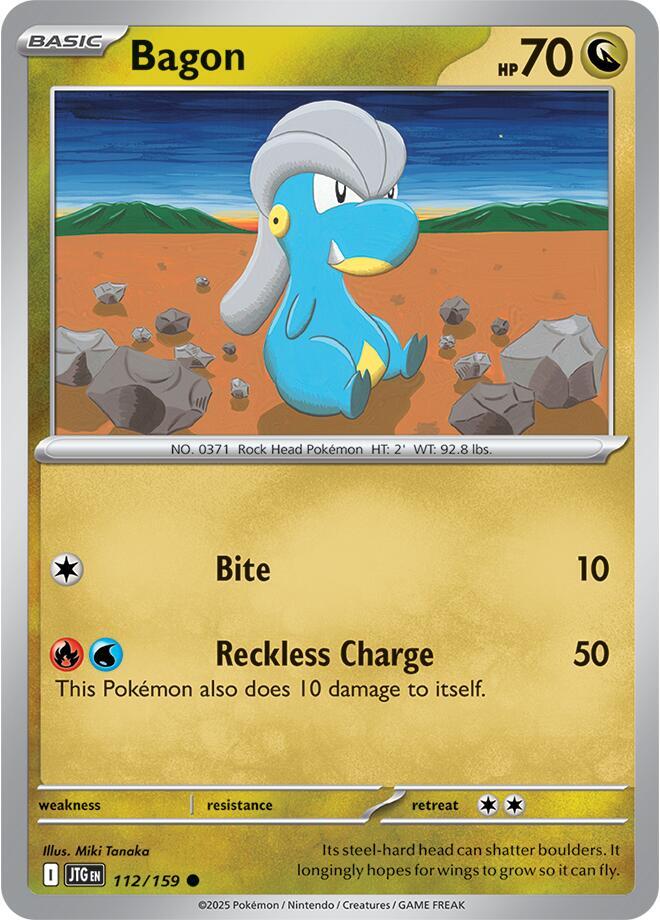 Bagon 112/159 Reverse Holofoil — Journey Together Pokémon card