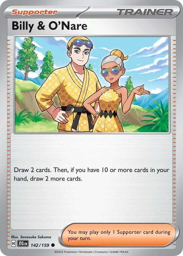 Billy & O'Nare 142/159 — Journey Together Pokémon card