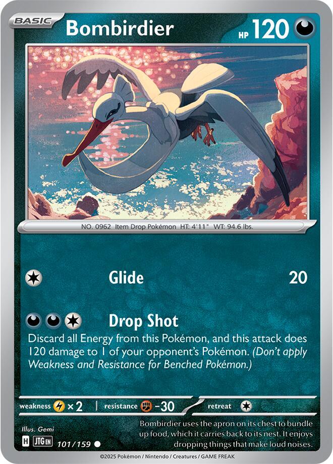 Bombirdier 101/159 Reverse Holofoil — Journey Together Pokémon card