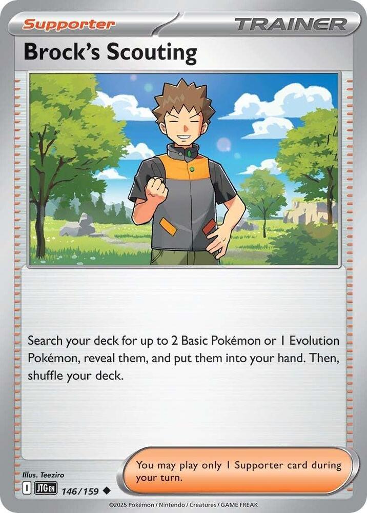 Brock's Scouting 146/159 Reverse Holofoil — Journey Together Pokémon card