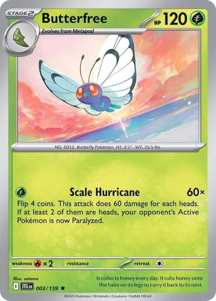 Butterfree 003/159 Reverse Holofoil — Journey Together Pokémon card