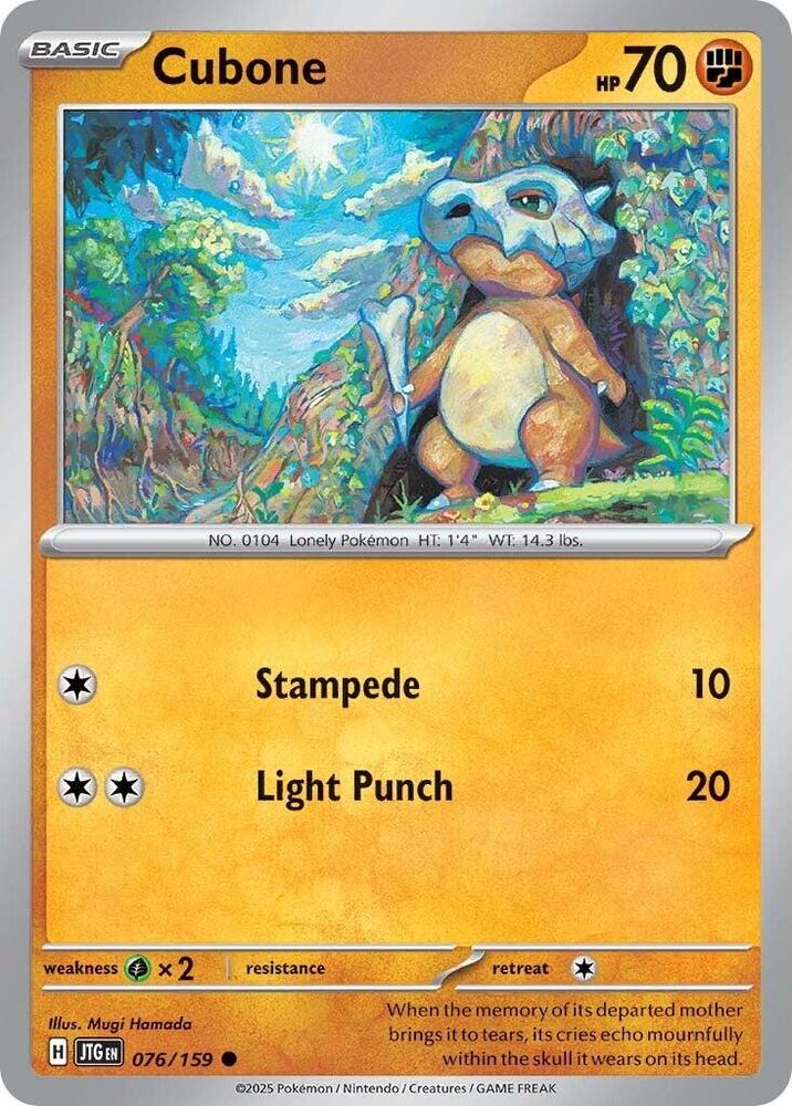 Pokemon - Scarlet & Violet - Journey Together - Cubone - 076/159 - Reverse Holofoil