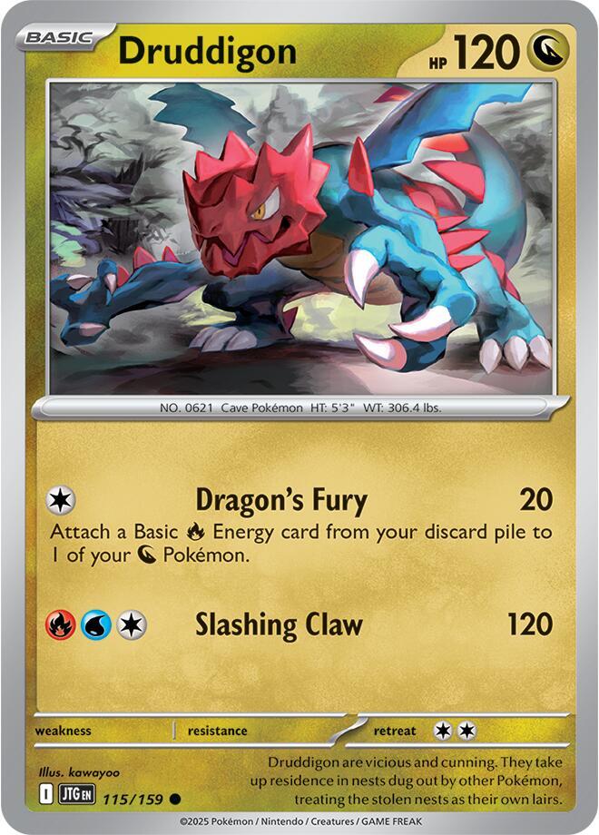 Druddigon 115/159 Reverse Holofoil — Journey Together Pokémon card