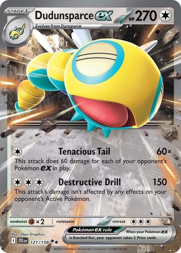 Dudunsparce ex 121/159 Holofoil, Journey Together Pokémon card
