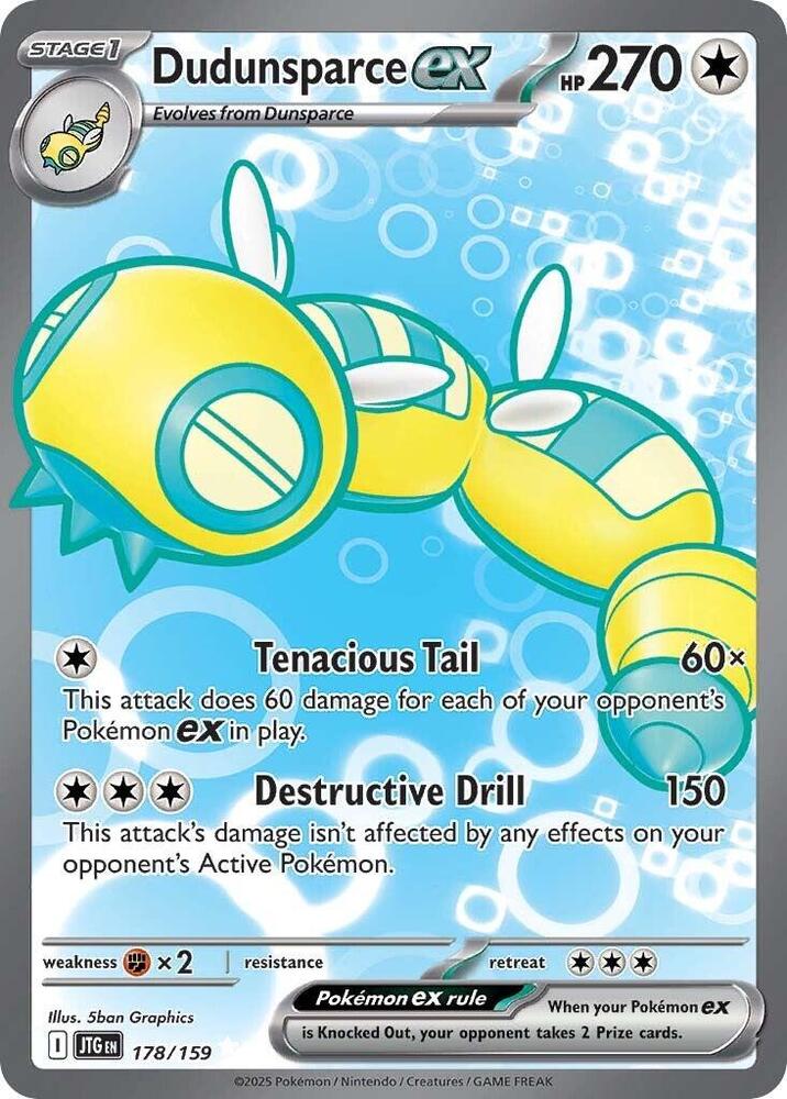 Dudunsparce ex 178/159 Holofoil — Journey Together Pokémon card