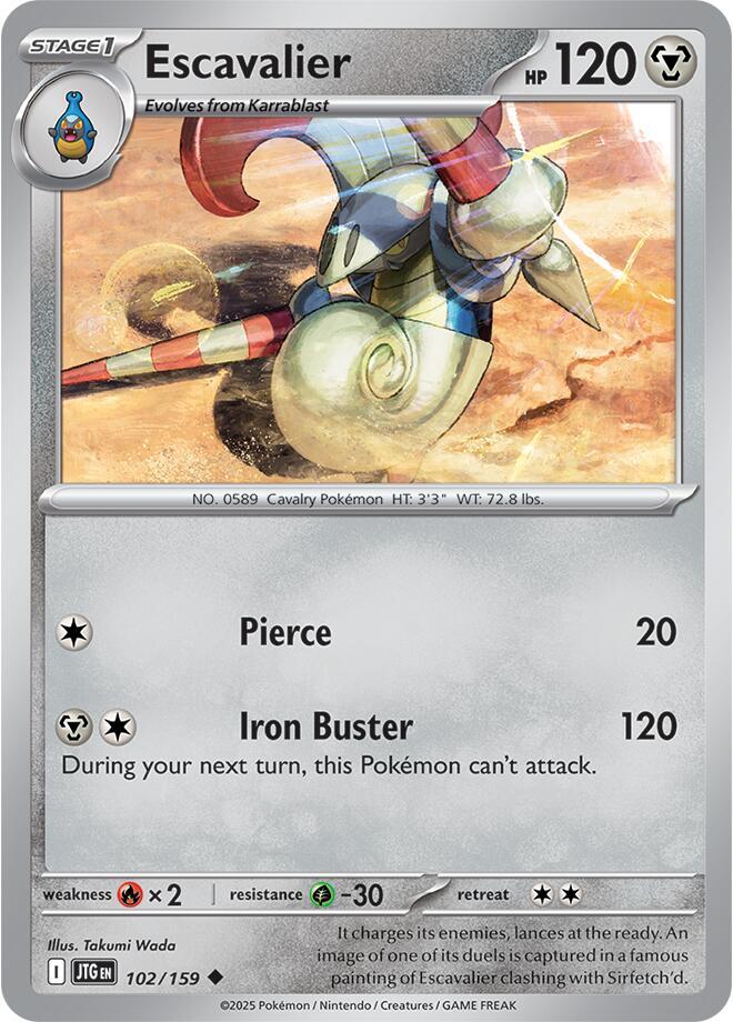 Escavalier 102/159 — Journey Together Pokémon card