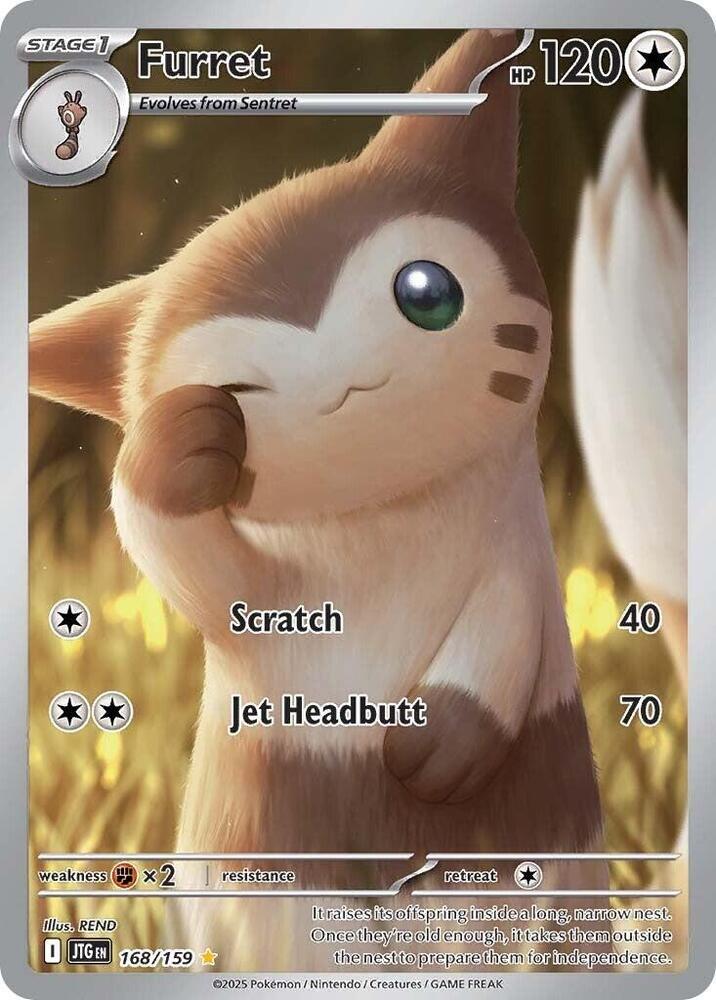 Furret 168/159 Holofoil, Journey Together Pokémon card