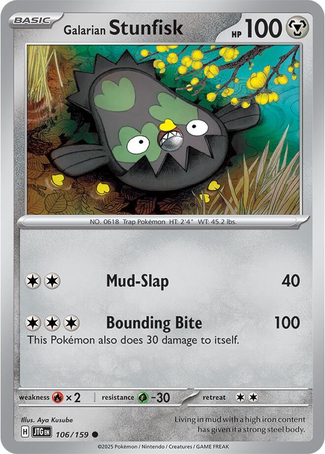 Galarian Stunfisk 106/159 Reverse Holofoil — Journey Together Pokémon card