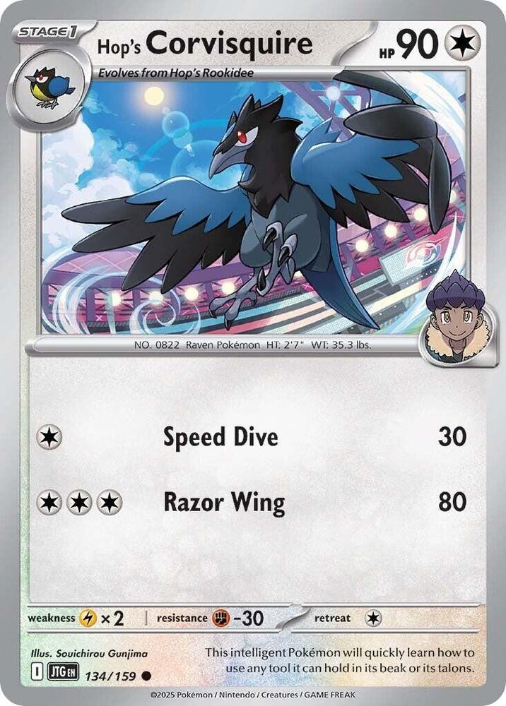 Hop's Corvisquire 134/159, Journey Together Pokémon card