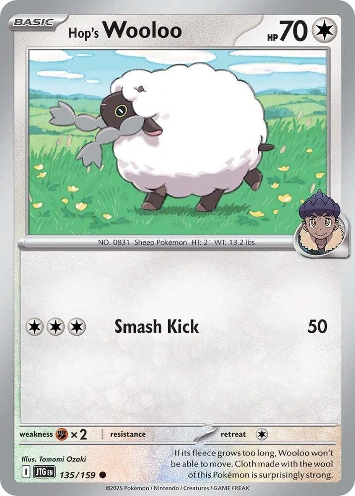 Hop's Wooloo 135/159 Reverse Holofoil — Journey Together Pokémon card