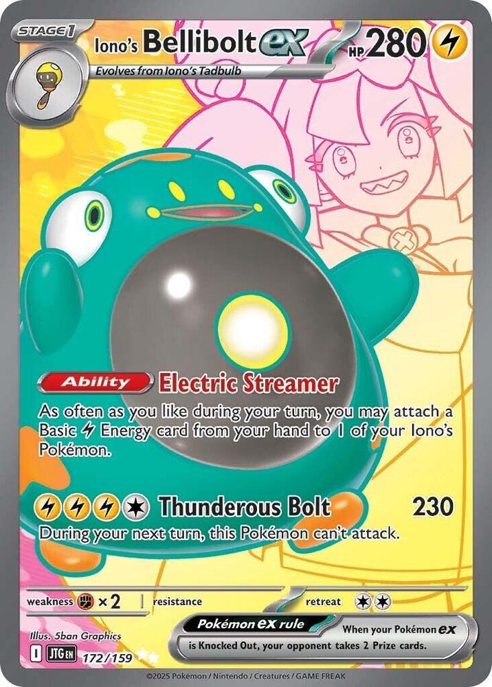 Iono's Bellibolt ex 172/159 Holofoil, Journey Together Pokémon card