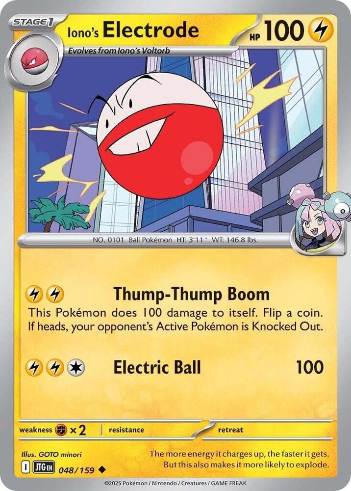 Iono's Electrode 048/159 Reverse Holofoil — Journey Together Pokémon card