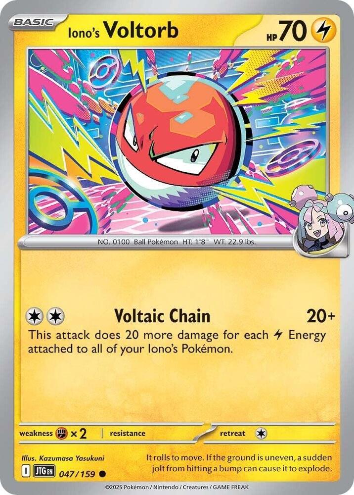 Iono's Voltorb 047/159 Reverse Holofoil — Journey Together Pokémon card